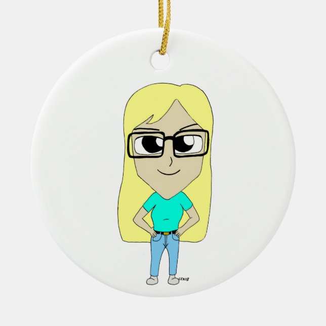 chibi    ceramic tree decoration (Front)