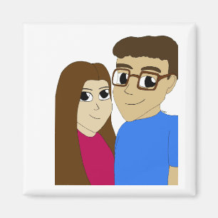 Chibi couple magnet