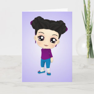 Chibi Cutie Pie Happy Birthday Card