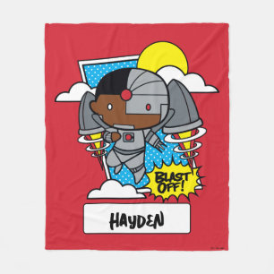 Chibi Cyborg Blast Off! Fleece Blanket