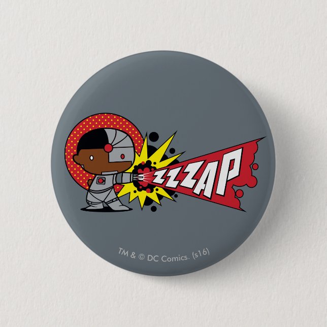 Chibi Cyborg's Cybernetic Cannon 6 Cm Round Badge (Front)