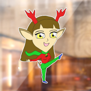 chibi dancing reindeer girl
