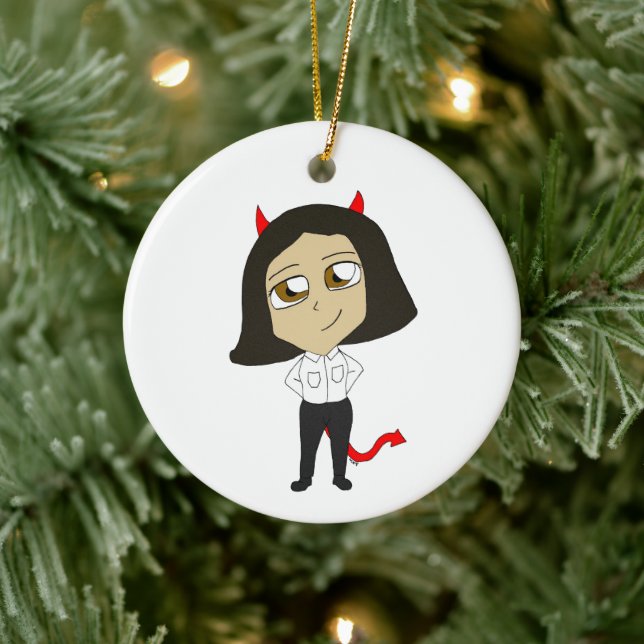 chibi devil girl ceramic tree decoration (Tree)