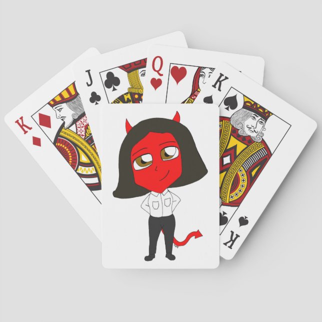 chibi devil girl playing cards (Back)