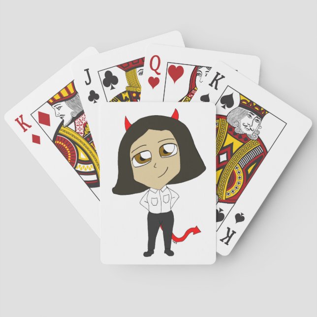 chibi devil girl playing cards (Back)