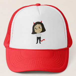 chibi devil girl trucker hat
