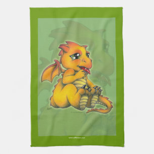 Chibi Dragon Tea Towel