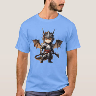 Chibi dragonwarrior Front Pose in Full armour funn T-Shirt