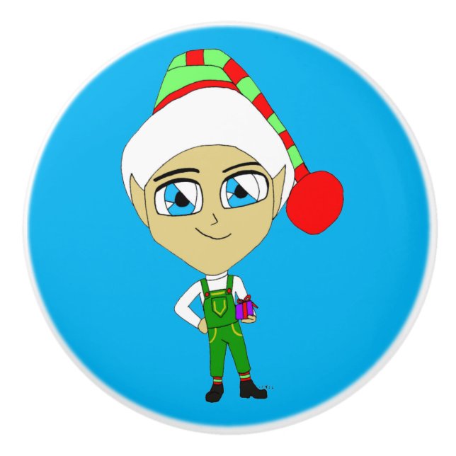 chibi elf   ceramic knob (Front)