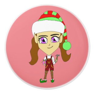 chibi elf ceramic knob