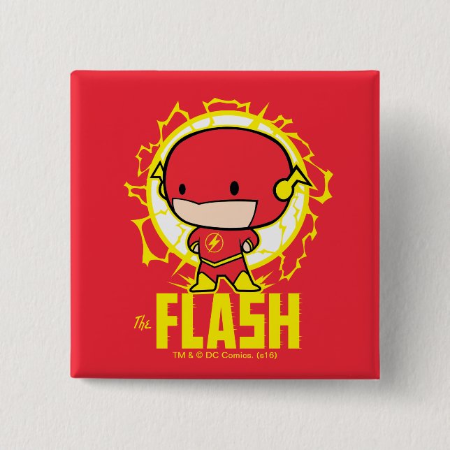 Chibi Flash With Electricity 15 Cm Square Badge (Front)