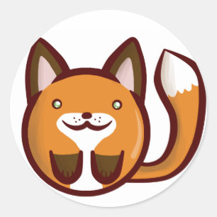 Chibi Fox Classic Round Sticker