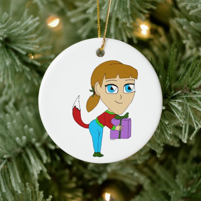 chibi foxy girl    ceramic tree decoration (Tree)