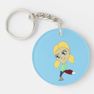 chibi foxy girl  key ring