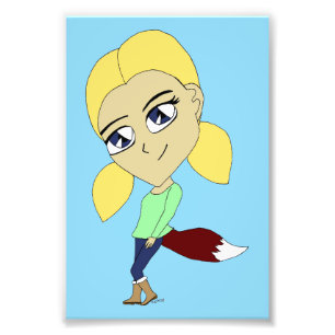 chibi foxy girl photo print
