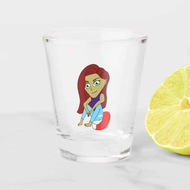 chibi foxy girl shot glass (Front)