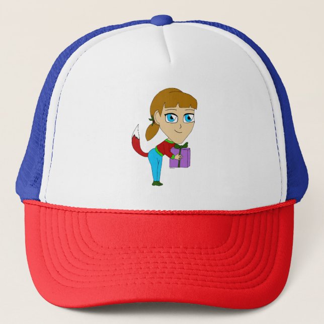 chibi foxy girl  trucker hat (Front)