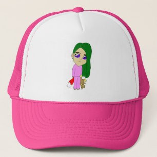 chibi foxy girl trucker hat