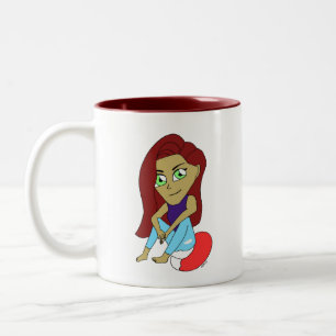 chibi foxy girl Two-Tone coffee mug