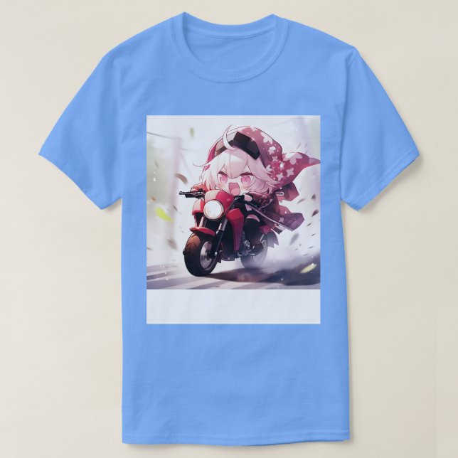 Chibi girl ride motorcycles T-Shirt (Design Front)