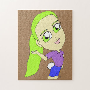 chibi girl with a bunny tail  jigsaw puzzle