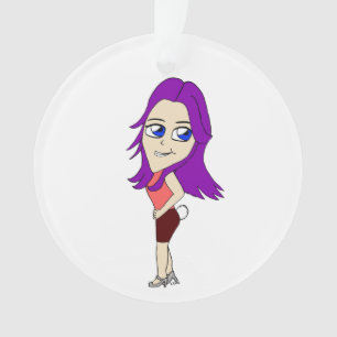 chibi girl with a bunny tail ornament