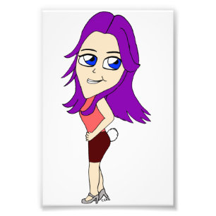 chibi girl with a bunny tail photo print
