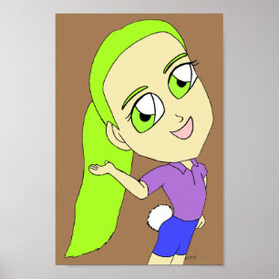 chibi girl with a bunny tail   poster