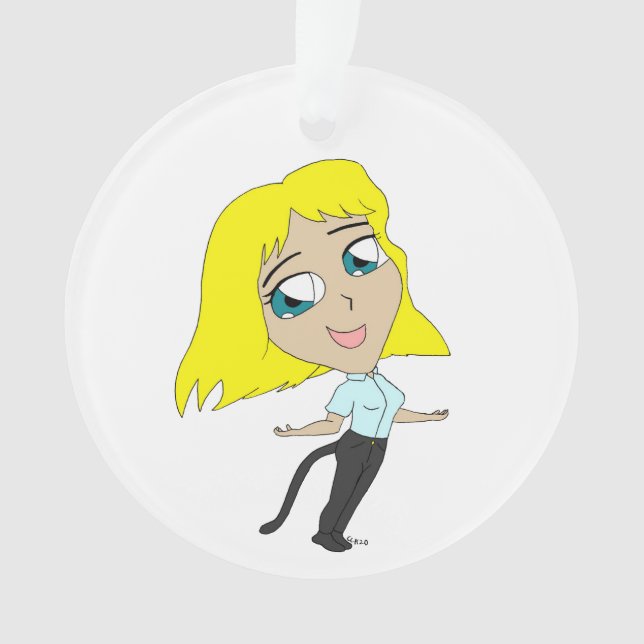 chibi girl with a tail     ornament (Front)