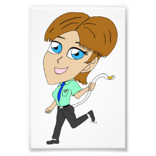 chibi girl with a tail photo print