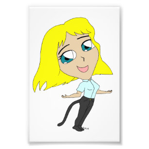 chibi girl with a tail  photo print