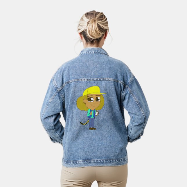 chibi girl with a tiger tail denim jacket (Model)