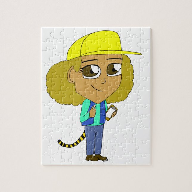 chibi girl with a tiger tail jigsaw puzzle (Vertical)
