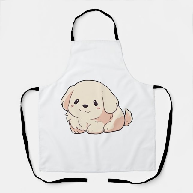 Chibi Golden Retriever Puppy Apron (Front)