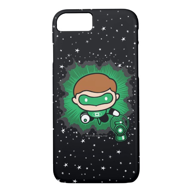Chibi Green Lantern Flying Through Space Case-Mate iPhone Case (Back)