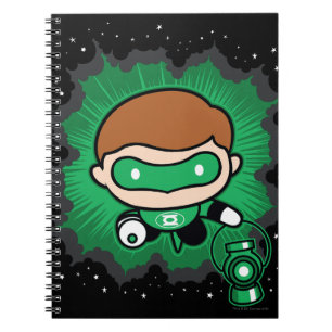 Chibi Green Lantern Flying Through Space Spiral Notebook