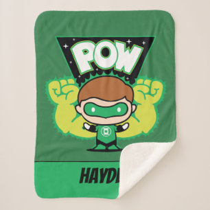 Chibi Green Lantern Forming Giant Fists Sherpa Blanket