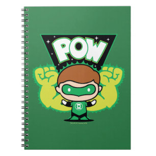 Chibi Green Lantern Forming Giant Fists Spiral Notebook