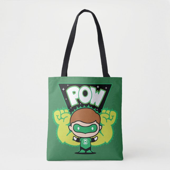 Chibi Green Lantern Forming Giant Fists Tote Bag (Front)