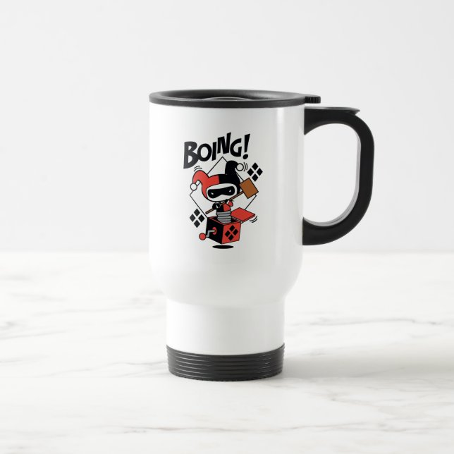 Chibi Harley-Quinn-In-A-Box With Hammer Travel Mug (Right)