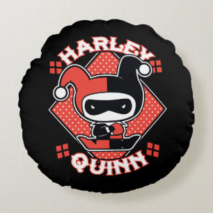 Chibi Harley Quinn Splits Round Cushion