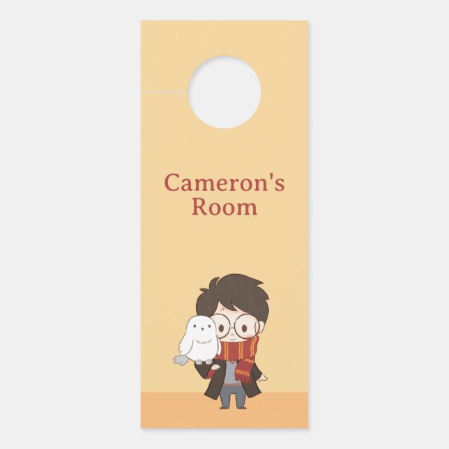Chibi HARRY POTTER™ & Hedwig Door Hanger (Front)