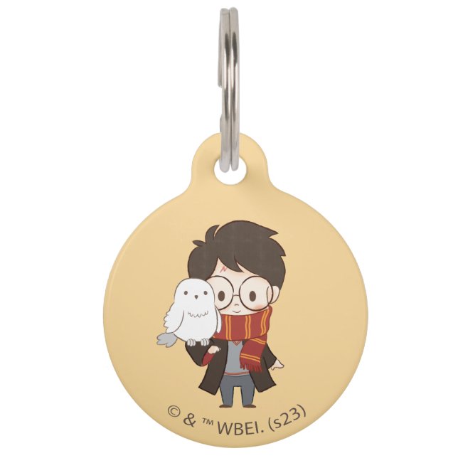 Chibi HARRY POTTER™ & Hedwig Pet Tag (Front)