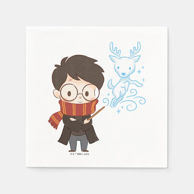 Chibi HARRY POTTER™ Patronus Napkin (Front)