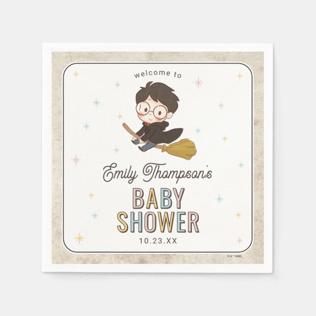 Chibi Harry Potter Wizard Baby Shower Napkin (Front)