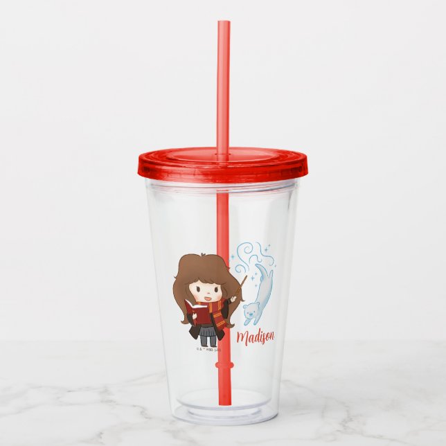 Chibi Hermione Granger Patronus Acrylic Tumbler (Front)