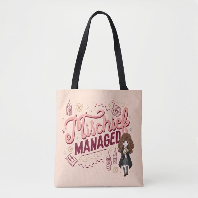 Chibi Hermione "Mischief Managed" Tote Bag (Front)