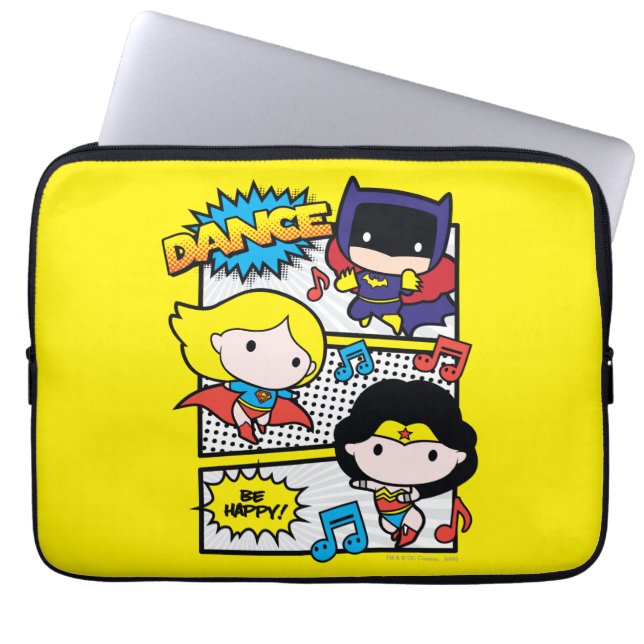 Chibi Heroes Dancing Laptop Sleeve (Front)