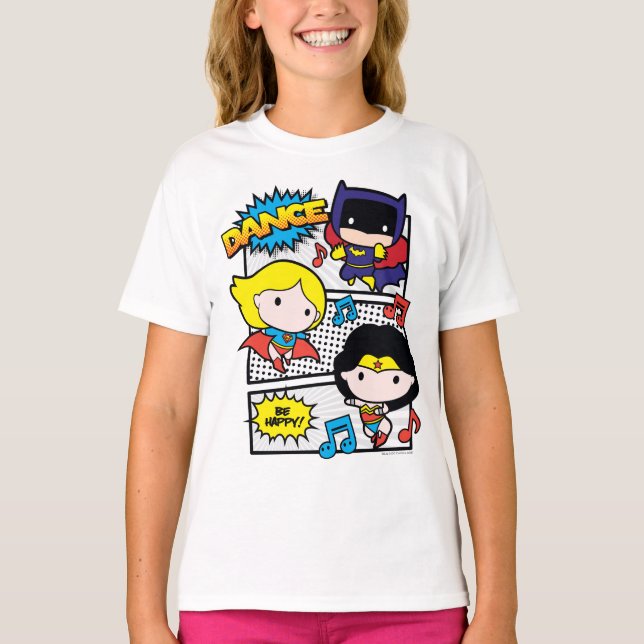 Chibi Heroes Dancing T-Shirt (Front)