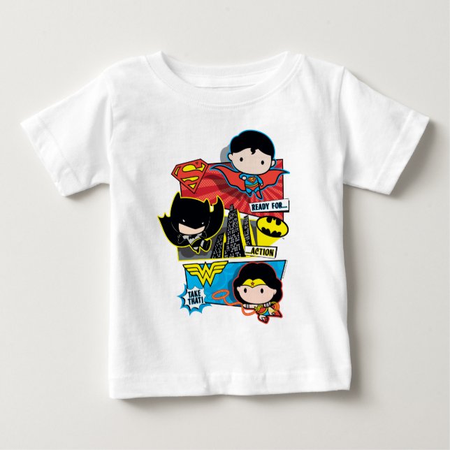 Chibi Heroes Ready For Action! Baby T-Shirt (Front)